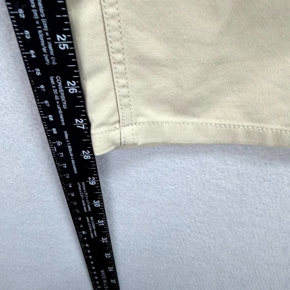 Perry Ellis 5-Pockets Pants Mens 34x28* Beige Performance Golf Straight Tech‎